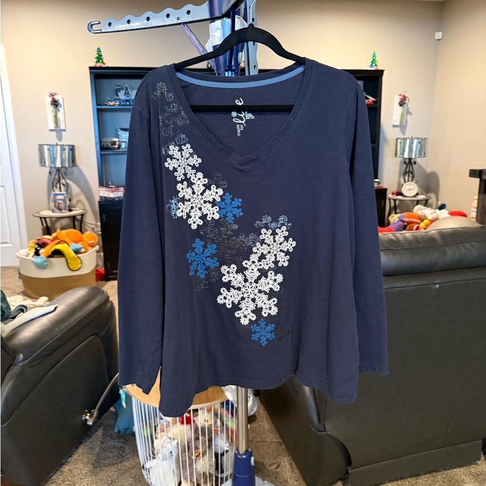 Made for life Navy Blue Long Sleeve Top. Size 3X